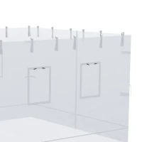 Outsunny Plasa de protectie impotriva tantarilor pentru curte, Set de 4 plase pentru pavilion cu 6 ferestre si 1 usa; Pereti laterali din plasa pentru inlocuire pentru pavilion 3 x 3 (m), alb(m-9)