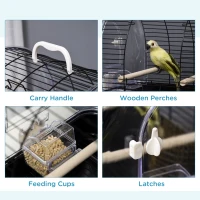 Pawhut Colivie Mobila pentru Pasari – Canari, Perusi, Porumbei(m-6)