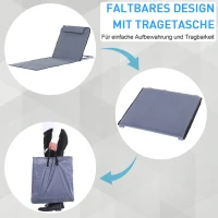Mata plażowa Outsunny, zestaw 2 szt., Składany materac plażowy, mata do opalania, wysokość 5, z torbą do przenoszenia, stal, 134 x 48 x 36-45 cm(m-5)