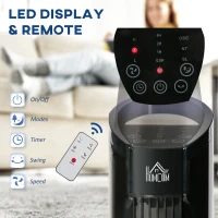 HOMCOM 31" Freestanding Tower Fan, 3 Speed 3 Mode, 7.5H Timer, Oscillating, LED Panel, Remote Control, 31 Inch Standing Fan, Black(m-4)
