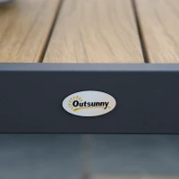 Outsunny Zestaw Mebli Ogrodowych dla 6 Osób z Sofą, Fotelami, Stolikiem, Poduszkami, Ramą z Aluminium, Kremowobiały(m-8)