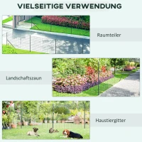 Outsunny Gartenzaun 10 x 1,5 m Volierendraht Maschendraht Drahtzaun Drahtgitter Gartenzaun Rolle Masche stark Stahl Grün(m-4)