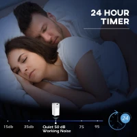 HOMCOM 8000BTU Portable Air Conditioner 4 Modes LED Display 24 Timer Home Office White(m-9)