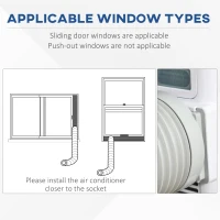 HOMCOM 7000 BTU Air Conditioning Unit, 3-in-1 Portable Air Conditioner, Dehumidifier, Cooling Fan with 2 Speeds, 24H Timer, Remote Control, LED Display, Window Venting Kit, 15m²(m-8)