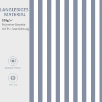 Outsunny Markise Gelenkarmmarkise Sonnenschutz Handkurbel Balkon Alu Grau Weiß 2,95 x 2,45 m(m-7)