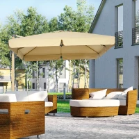 Outsunny Parasol 295x295cm In hoogte verstelbare zweefparasol met parasolvoet(m-2)
