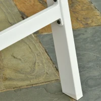 Outsunny ligbed verstelbaar aluminium crème wit 169 x 65 x 102 cm(m-9)