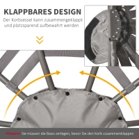Outsunny Opvouwbare Tuinstoel - 2 Zitplaatsen, Met Kussen, voor Tuin en Terras, Ideaal voor Gezinnen, zandbruin(m-6)