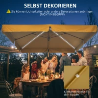 Outsunny Parasol 295x295cm In hoogte verstelbare zweefparasol met parasolvoet(m-7)