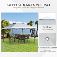 Vouwpaviljoen vouwtent roltas oxford stof 3,5 m lichtgrijs + wit(m-8)