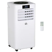 HOMCOM 7000 BTU Air Conditioner Portable AC Unit for Cooling Dehumidifying Ventilating with Remote Controller, LED Display, Timer, for Bedroom, White(m-1)