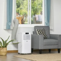 HOMCOM 10000 BTU Air Conditioning Unit, 3-in-1 Portable Air Conditioner, Dehumidifier, Cooling Fan with Remote Control, Digital Display, 2 Speeds, 24H Timer, Window Venting Kit, 22m²(m-2)
