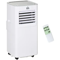 HOMCOM 7000 BTU Air Conditioning Unit, 3-in-1 Portable Air Conditioner, Dehumidifier, Cooling Fan with 2 Speeds, 24H Timer, Remote Control, LED Display, Window Venting Kit, 15m²(m-1)