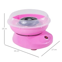HOMCOM Zuckerwattemaschine für Zuhause Cotton Candy Machine Zuckerwatte Maschine mit Stäbchen und Messlöffel Höhe 18 cm 550W für Kinderfest, Geburtstag, Party Rosa(m-3)