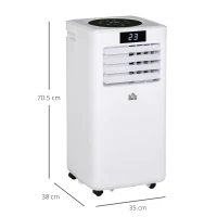 HOMCOM 7000 BTU Air Conditioner Portable AC Unit for Cooling Dehumidifying Ventilating with Remote Controller, LED Display, Timer, for Bedroom, White(m-3)