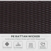 Outsunny Set Mobilier de Gradina Extern 5buc Canapele Masuta Pouf in Rattan Maro(m-4)