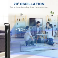 HOMCOM 31" Oscillating Tower Fan with Remote Control, 7.5H Timer, 3 Speed 3 Modes, Electric Floor Standing Cooling Fan for Home Bedroom Office, Black(m-5)