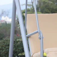 Outsunny Hollywoodschommel 2-zits tuinschommel schommel met zonnekap beige/grijs(m-9)