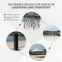 Vouwpaviljoen vouwtent roltas oxford stof 3,5 m lichtgrijs + wit(m-6)