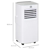 HOMCOM 7000 BTU Air Conditioning Unit, 3-in-1 Portable Air Conditioner, Dehumidifier, Cooling Fan with 2 Speeds, 24H Timer, Remote Control, LED Display, Window Venting Kit, 15m²(m-3)