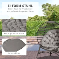 Outsunny Opvouwbare Tuinstoel - 2 Zitplaatsen, Met Kussen, voor Tuin en Terras, Ideaal voor Gezinnen, zandbruin(m-5)