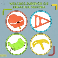 Outsunny 3-in-1 babyschommel, kinderschommel met verstelbaar touw, groen(m-8)