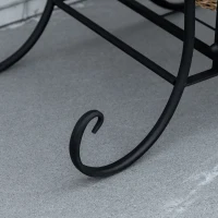 Outsunny metalen bloemenrek 4 niveaus plantenrek bloemenladder bloemenstandaard voor binnen en buiten tuinbalkon zwart 45 x 24,5 x 80 cm(m-8)