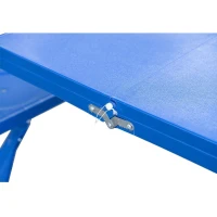 Outsunny Alu Campingtisch Picknick Bank Sitzgruppe Gartentisch mit 4 Sitzen klappbar Blau 135,5 x 84,5x 66 cm(m-6)