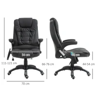 HOMCOM Cadeira de Escritório Tipo Poltrona Giratória Inclinando e Elevando Cor Preto 62x68x111-121 cm(m-3)