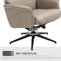 HOMCOM Relaxsessel mit Fußhocker, verstellbare Kopfstütze; Sessel mit Fußbank, verstellbare Rückenlehne, Khaki(m-6)