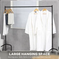 HomCom® Porta-Cabides 180x60x150cm Ferro Preto 4 Rodas(m-2)