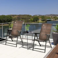 Składany leżak z rattanu Outsunny(m-10)