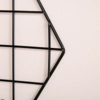 HOMCOM® Tablica Memo na Notatki Zdjęcia DIY Dekoracje Półki Kratka na Ścianę Metal Czarny(m-8)