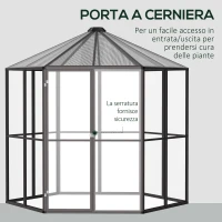 Outsunny Sera de Gradina pentru Plante din Policarbonat si Aluminiu, 2.4 x 2.4m(m-5)