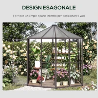 Outsunny Sera de Gradina pentru Plante din Policarbonat si Aluminiu, 2.4 x 2.4m(m-6)