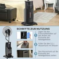 Wentylator stojący HOMCOM z rozpylaczem wody(m-6)