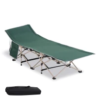 Outsunny Campingbed, campingbed, opvouwbaar, weerbestendig, incl. Draagtas, 190 cm x 68 cm x 52 cm, groen+beige(m-1)