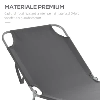 Outsunny Sezlong pentru Gradina Pliabil din Metal si Tesut Oxford Respirabil(m-6)