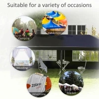 Outsunny 6 x 3 m Party Tent Gazebo Marquee Outdoor Patio Canopy Shelter with Windows and Side Panels Black(m-7)