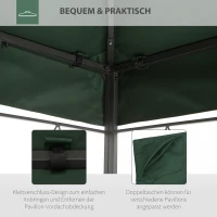 Outsunny Baldachim do metalowego pawilonu ogrodowego namiotu imprezowego 3 x 4 namiot ogrodowy dach zielony(m-5)