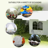 Outsunny 3 x 4 m Garden Gazebo Shelter Marquee Party Tent with 2 Sidewalls for Patio Yard Outdoor - White(m-7)