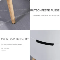 HOMCOM Nachttisch rund Beistelltisch Sofatisch mit 2 Stauräume Couchtisch frei kombinierbar Wohnzimmer Holz Weiß Ø38 x 48,3 cm(m-8)