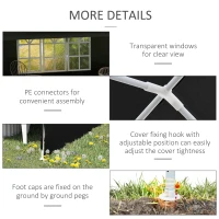 Outsunny 6 x 3 m Party Tent Gazebo Marquee Outdoor Patio Canopy Shelter with Windows and Side Panels Black(m-5)