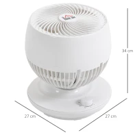 Wentylator stołowy HOMCOM Funkcja pochylenia 90° 70° utlenianie 90° obrotowy(m-3)