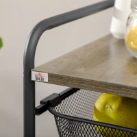 HOMCOM trolley, keukentrolley met 4 manden opbergrek met zwenkwielen staal(m-8)