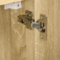 Kleankin Dulap cu oglinda pentru baie cu montaj pe perete, dulap pentru baie cu oglinda, usi duble si rafturi de depozitare, natural(m-8)