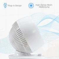 Wentylator stołowy HOMCOM Funkcja pochylenia 90° 70° utlenianie 90° obrotowy(m-7)