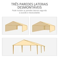Outsunny Tenda para Festas com 4 Paredes Laterais 2 Janelas e Estrutura de Aço 585x295x255 cm Verde(m-6)