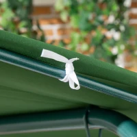 Outsunny Baloiço de Jardim de 3 Lugares com Almofada Toldo Ajustável e Estrutura de Metal 172x110x153cm Verde e Branco(m-8)