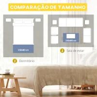 HOMCOM Tapete de Sala de Estar Vintage 150x80 cm Tapete Retangular de Lã Sintética Antiderrapante para Dormitório Escritório Azul(m-6)